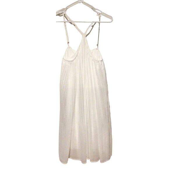 Shein Women’s White Pleated Halter Dress Size Large – Elegant Sleeveless Summer - Picture 1 of 3
